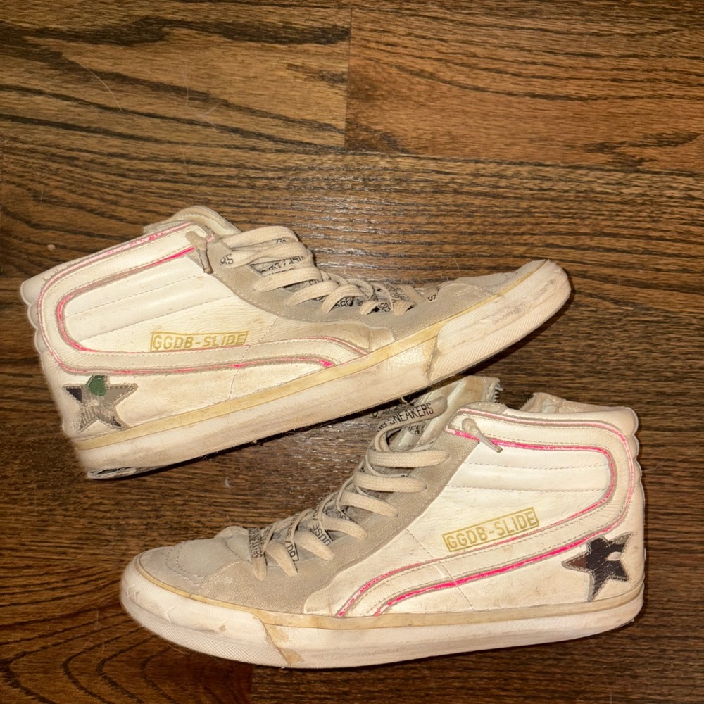 Golden Goose High-Top Sneakers - White and Pink
